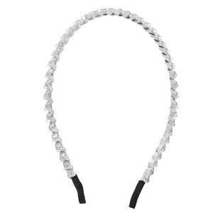 Rhinestone Hair Hoop Headband Hairband White 0.24 Inch Wide